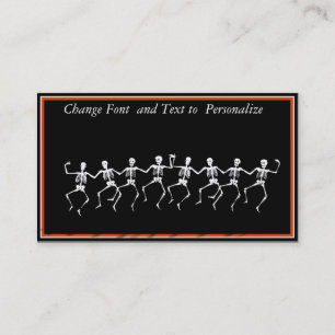 Dancing Skeleton Bones (Add Background Colour) Business Card