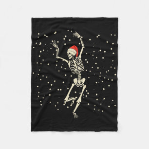 Dancing Skeleton Christmas Fleece Blanket