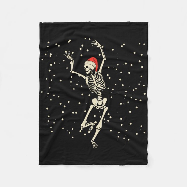 Dancing Skeleton Christmas  Fleece Blanket (Front)
