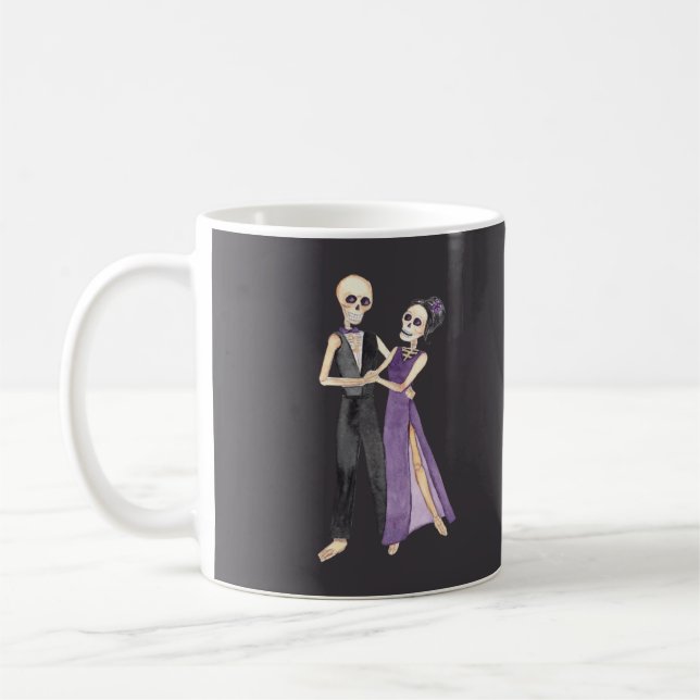 Dancing Skeleton Couple on a  Coffee Mug (Left)