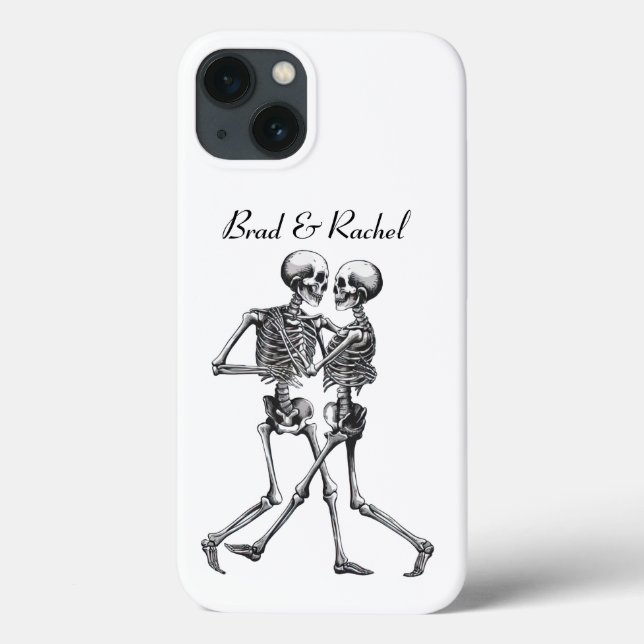 Dancing Skeleton Couple Personalized Phone Case (Back)