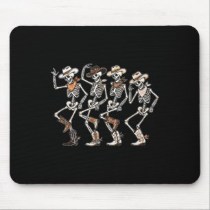 Dancing Skeleton Cowboys Western Country Rodeo Hal Mouse Pad