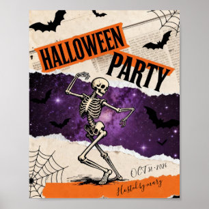 Dancing Skeleton Customizable Halloween Party  Poster