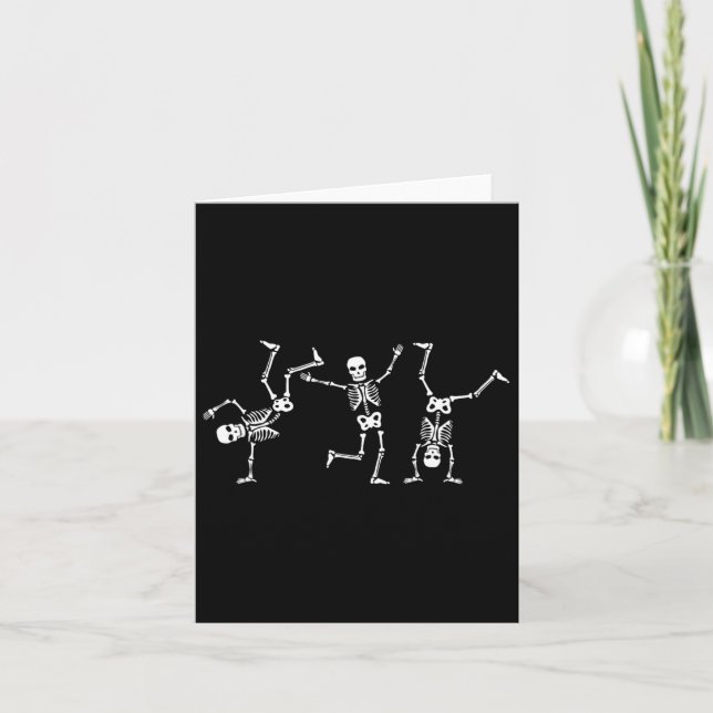 Dancing Skeleton Dance Challenge Halloween Scary S Card (Front)