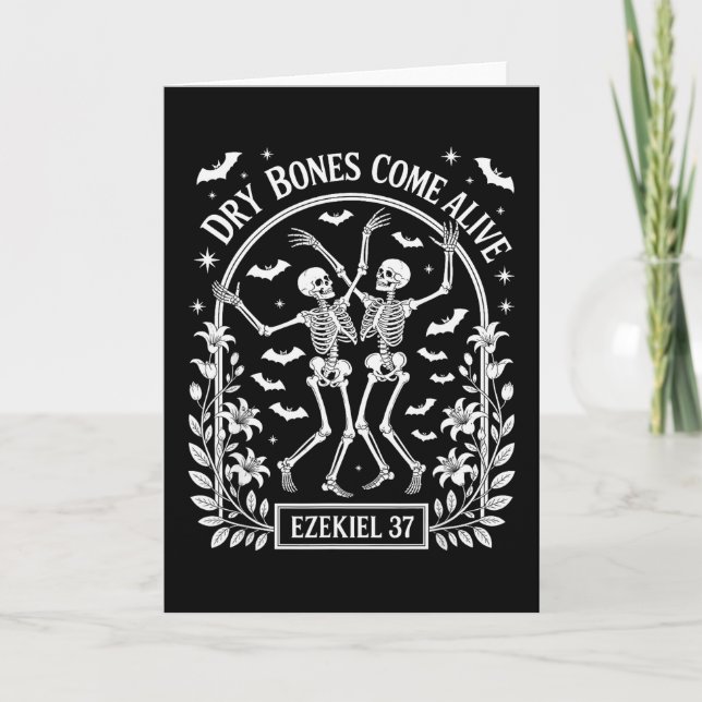 Dancing Skeleton Dry Bones Come Alive Christian Ha Card (Front)
