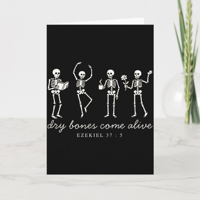 Dancing Skeleton Dry Bones Come Alive Christian Ha Card (Front)