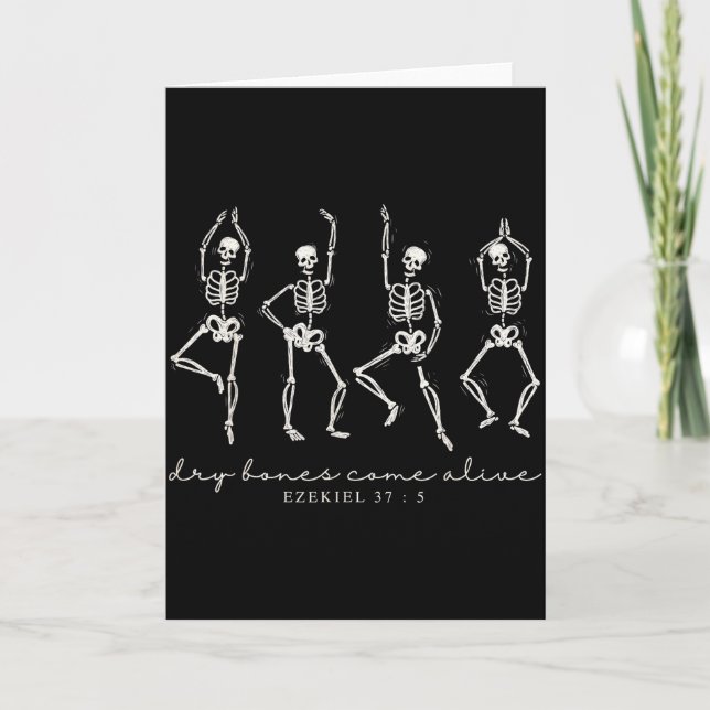 Dancing Skeleton Dry Bones Come Alive Christian Ha Card (Front)