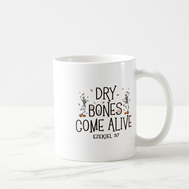 Dancing Skeleton Dry Bones Come Alive Halloween Ch Coffee Mug (Right)