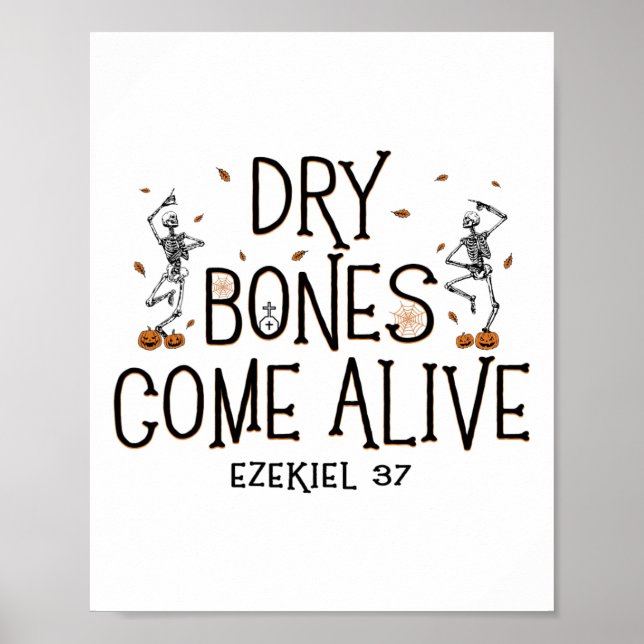Dancing Skeleton Dry Bones Come Alive Halloween Ch Poster (Front)