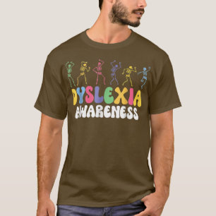 Dancing Skeleton Dyslexia Awareness Dyslexia Menta T-Shirt