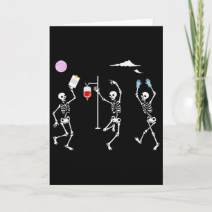 Dancing Skeleton Funny Nurse Skeleton Halloween He Card