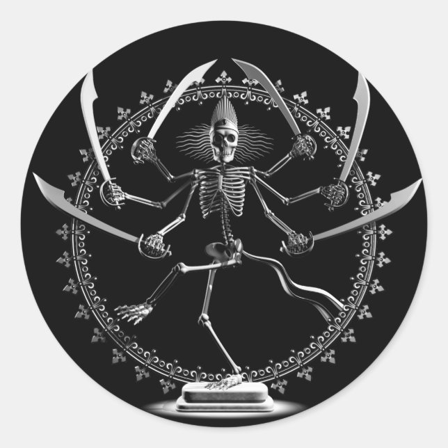 Dancing Skeleton Goddess Stickers (Front)