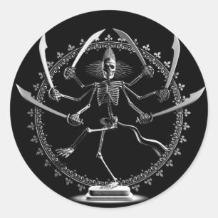 Dancing Skeleton Goddess Stickers