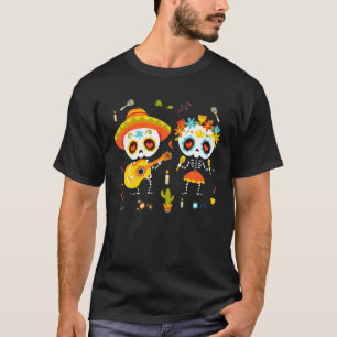 Dancing Skeleton Guitar Kid Baby Boy Girl Dia De L T-Shirt