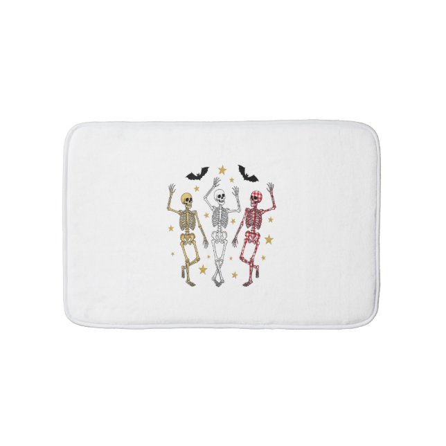 Dancing Skeleton Halloween Bath Mat (Front)