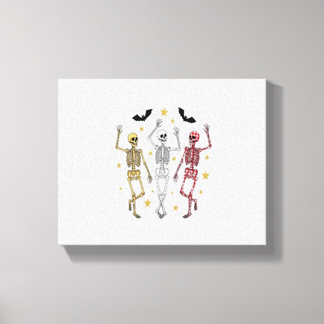 Dancing Skeleton Halloween Canvas Print (Front)