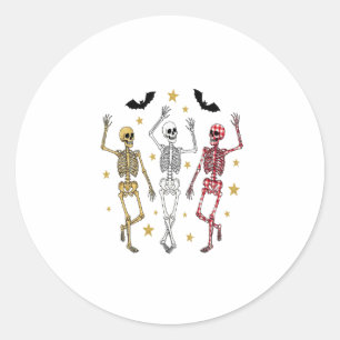Dancing Skeleton Halloween Classic Round Sticker
