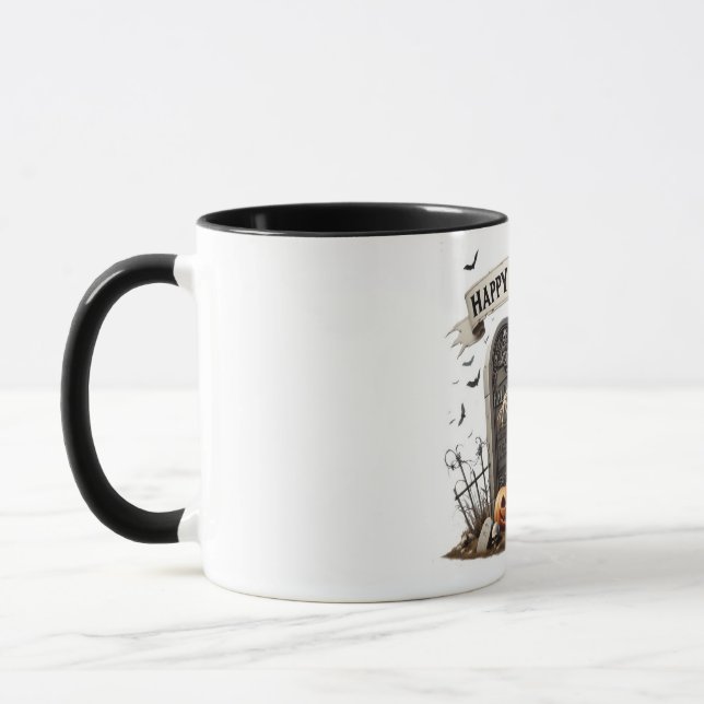 Dancing Skeleton Halloween Design Mug (Left)
