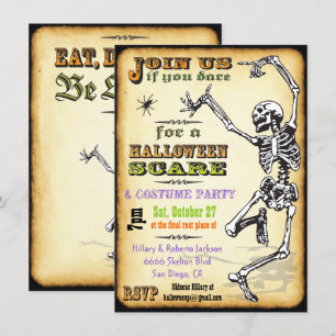 Dancing Skeleton Halloween fêtes Invitations