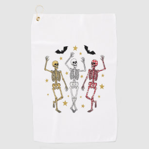 Dancing Skeleton Halloween Golf Towel