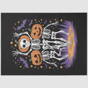 Dancing Skeleton Halloween Pumpkin  Tissue Paper