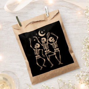 Dancing Skeleton Happy Halloween Fall Skull Favour Bag