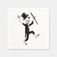 Dancing Skeleton in Tuxedo and Top Hat with Cane C