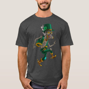 Dancing Skeleton Irish Leprechaun St T-Shirt