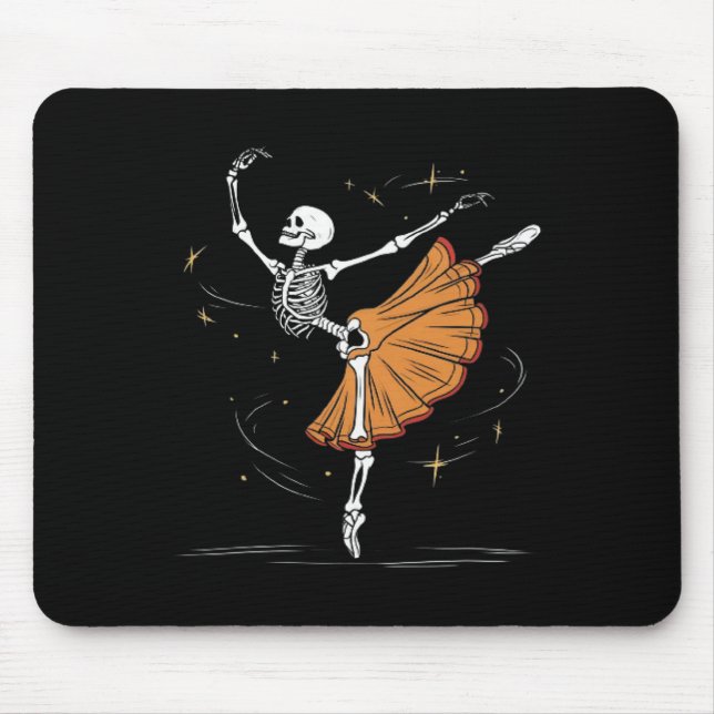Dancing Skeleton Llerina Llet Dance Halloween  Mouse Pad (Front)
