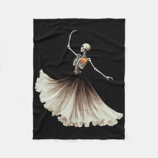 Dancing Skeleton Llerina Llet Dance Halloween Wome Fleece Blanket
