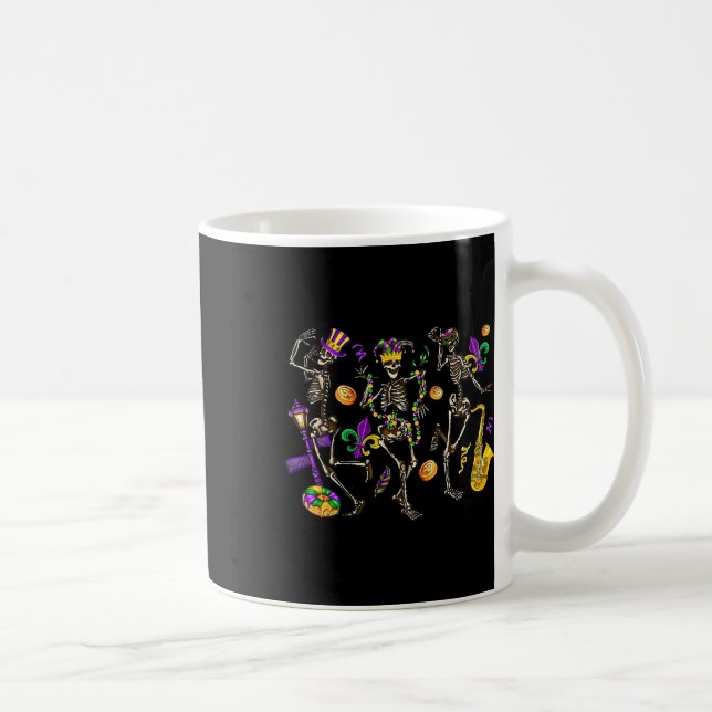 Dancing Skeleton Mardi Gras Carnaval Fat Tuesday L Coffee Mug (Right)