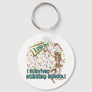 Dancing Skeleton Nursing School Survivor Keychain