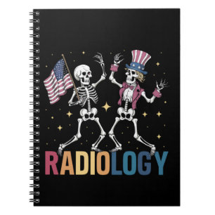 Dancing Skeleton Radiology X-ray Tech Patriotic Notebook