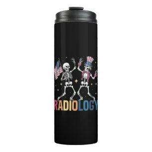 Dancing Skeleton Radiology X-ray Tech Patriotic  Thermal Tumbler