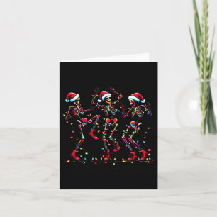 Dancing Skeleton Santa Xmas Light Christmas Card
