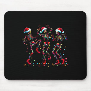 Dancing Skeleton Santa Xmas Light Christmas  Mouse Pad