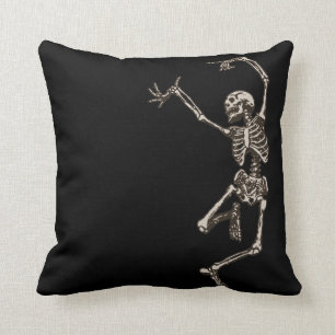 Dancing Skeleton Throw Pillow