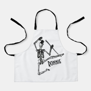 Dancing Skeleton with Name Apron