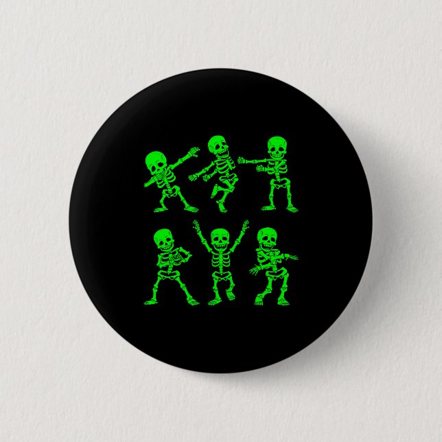 Dancing Skeletons Dance Challenge Girl Boys Kids H 2 Inch Round Button (Front)