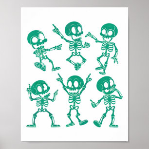 Dancing Skeletons Dance Challenge Girl Boys Kids H Poster