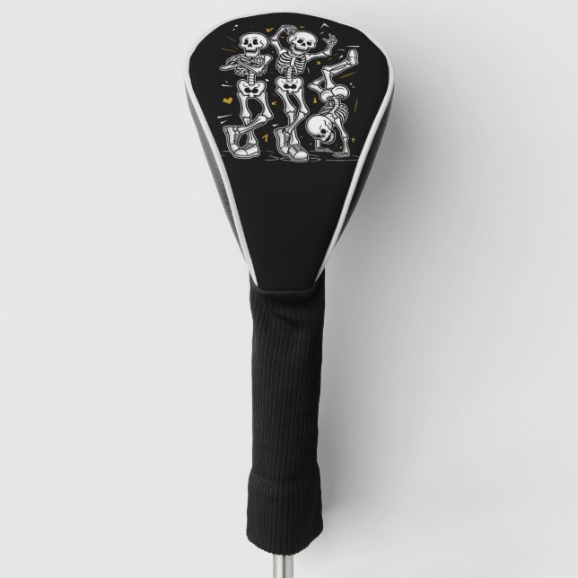 Dancing Skeletons Dance Challenge Halloween  Golf Head Cover (Front)