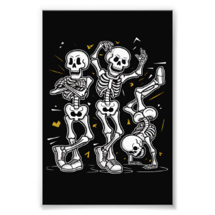 Dancing Skeletons Dance Challenge Halloween  Photo Print