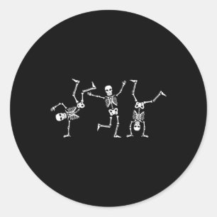 Dancing Skeletons Dance Challenge Halloween Scary  Classic Round Sticker