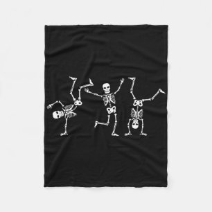 Dancing Skeletons Dance Challenge Halloween Scary Fleece Blanket