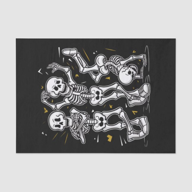 Dancing Skeletons Dance Challenge Halloween  Tissue Paper (Front)
