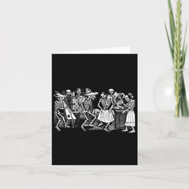Dancing Skeletons Day Of Dead Dia De Los Muertos  Card (Front)