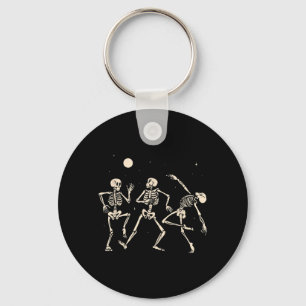 Dancing Skeletons Funny Halloween Skeleton Dancing Keychain