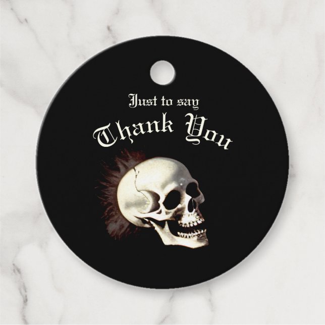 Dancing Skeletons Gothic Wedding Favour Tags (Front)