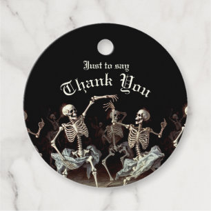 Dancing Skeletons Gothic Wedding Favour Tags