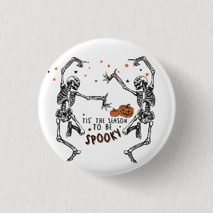 Dancing Skeletons Halloween 1 Inch Round Button